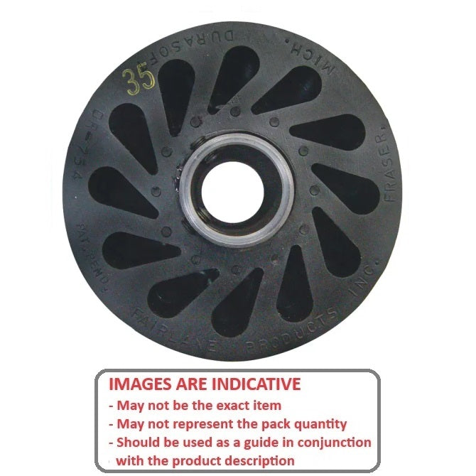 1191047 | RR-420RS (Each) --- Durasoft Shaft Mount Rollers - 101.6x23.37x12.7 mm - Neoprene Rubber 20A Roller