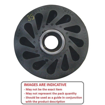 1191096 | RR-423RS (Each) --- Durasoft Shaft Mount Rollers - 101.6x49.28x12.7 mm - Neoprene Rubber 35A Roller