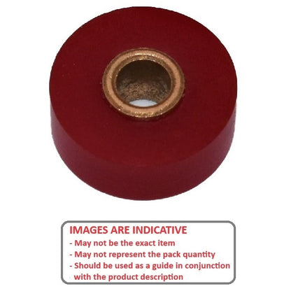 1140409 | RR1025RS (Each) --- Idler with Bearing Rollers - 28.58x6.375x12.7 mm Urethane With Plain Sintered Bearing - Polyurethane Roller
