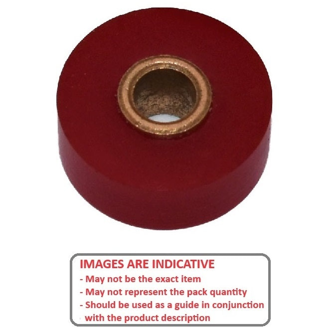 1135321 | RR1020RS (PK-20) --- Idler with Bearing Rollers - 25.4x6.375x12.7 mm Urethane With Plain Sintered Bearing - Polyurethane Roller
