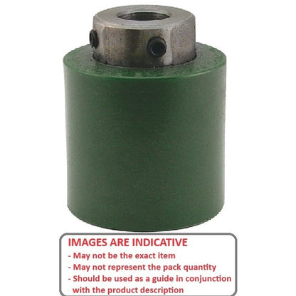 1152326 | RR-190RS (Each) --- Solid Shaft Mount Rollers - 38.1x31.75 - 12.73 - 12.83 Coloured Urethane - Urethane Roller