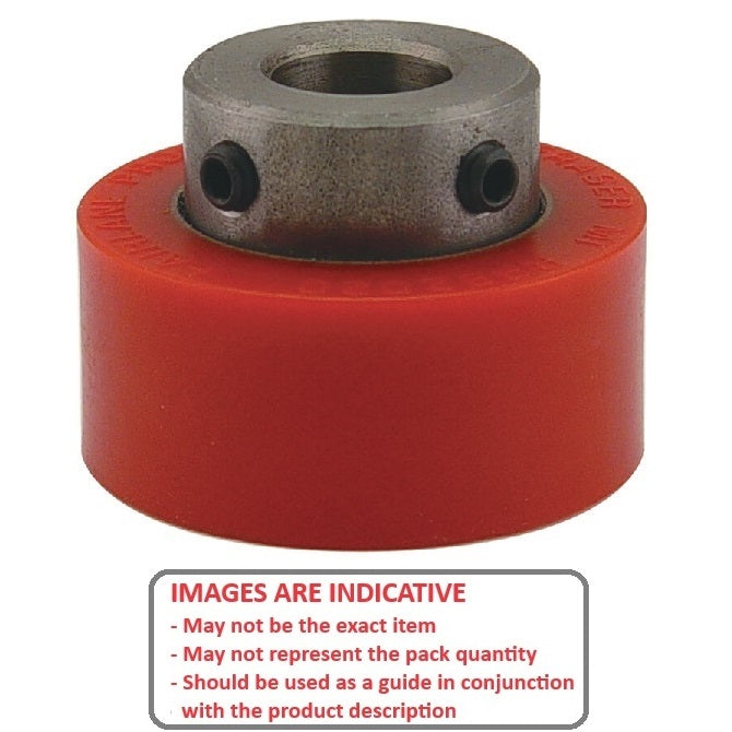 1172365 | RR-282RS (Each) --- Solid Shaft Mount Rollers - 63.5x23.37 - 19.08 - 19.20 Coloured Urethane - Urethane Roller