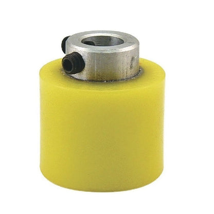 1172404 | RR-284RS (Each) --- Solid Shaft Mount Rollers - 63.5x49.28 - 25.43 - 25.55 Coloured Urethane - Urethane Roller