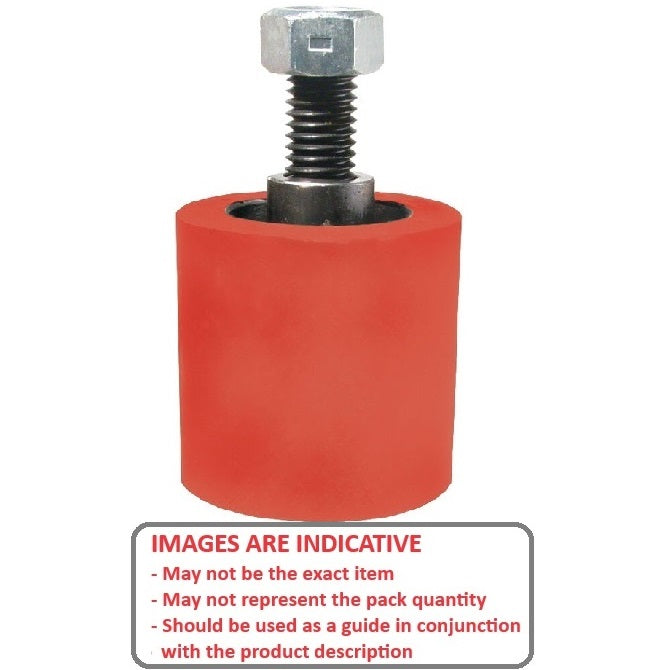 1191084 | RR-344RS (Each) --- Solid Stud Mount Rollers - 101.6x49.28 mm - 1/2-13 UNC - 12.7mm - Coloured Urethane - Urethane Roller