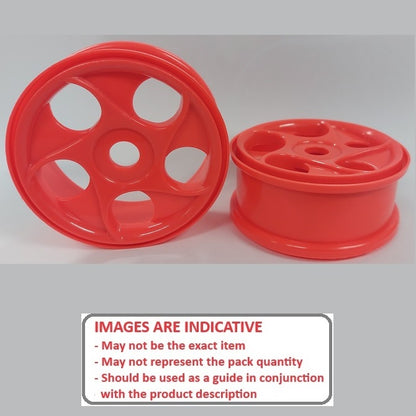 1232426 | RM-8O-080-O-5H (Per Card) --- RC Car Rims Hobby - Rim Colour Fluro Orange 5 Spiral Spoke Eighth Scale - Aluminium Rim