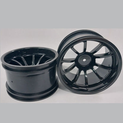 1232733 | RM-XM-078-BK-10 (Per Card) --- RC Car Rims Hobby - Rim Colour Black 10 Spoke Monster Truck Tenth Scale - Aluminium Rim
