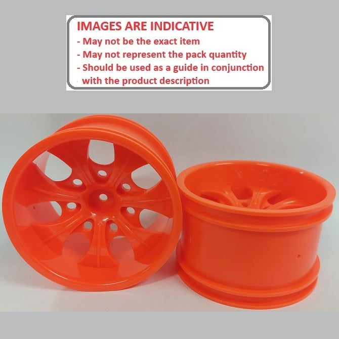 1232613 | RM-XM-078-R-7 (Per Card) --- RC Car Rims Hobby - Rim Colour Red 7 Spoke Monster Truck Tenth Scale - Aluminium Rim