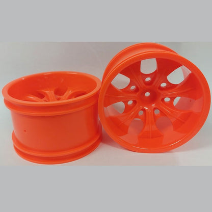 1232613 | RM-XM-078-R-7 (Per Card) --- RC Car Rims Hobby - Rim Colour Red 7 Spoke Monster Truck Tenth Scale - Aluminium Rim