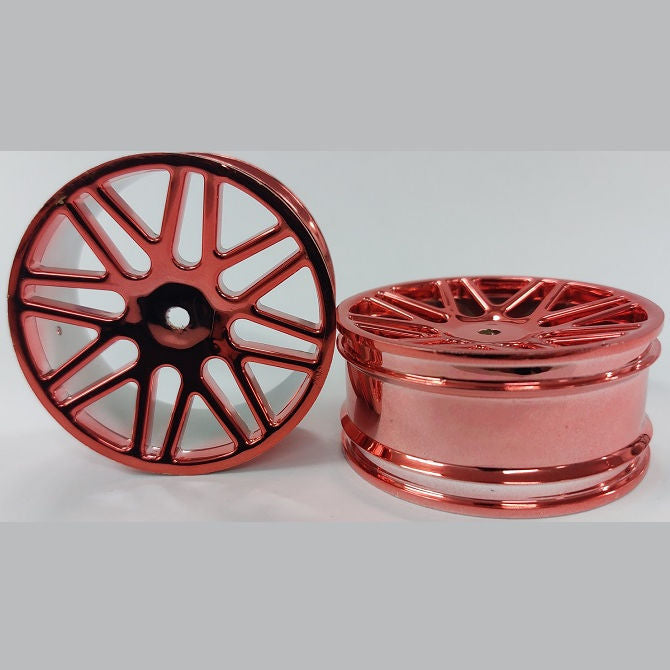 1233000 | RM-XO-060N-MR-16 (Per Card) --- RC Car Rims Hobby - Rim Colour Metallic Red 16 Spoke Tenth Scale - Aluminium Rim