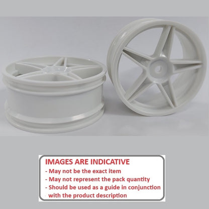 1232436 | RM-XO-060N-W-5 (Per Card) --- RC Car Rims Hobby - Rim Colour White 5 Spoke Tenth Scale - Aluminium Rim