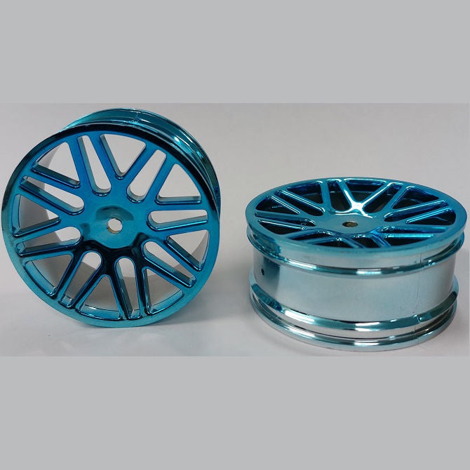 1233032 | RM-XO-060W-BU-16 (Per Card) --- RC Car Rims Hobby - Rim Colour Metallic Blue 16 Spoke Tenth Scale - Aluminium Rim