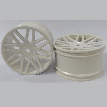 1233002 | RM-XO-060W-W-16 (Per Card) --- RC Car Rims Hobby - Rim Colour White 16 Spoke Tenth Scale - Plastic Rim