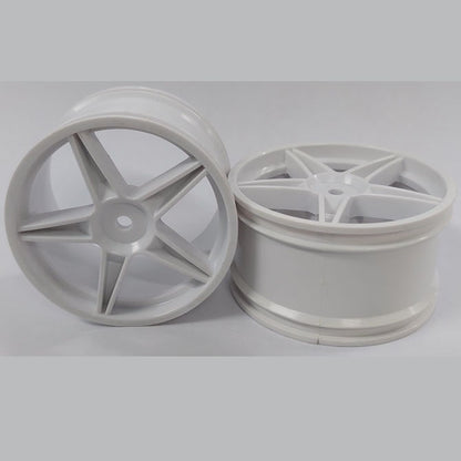 1232437 | RM-XO-060W-W-5 (Per Card) --- RC Car Rims Hobby - Rim Colour White 5 Spoke Tenth Scale - Aluminium Rim