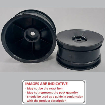 1229606 | RM-XR-052-BK-SOL (Per Card) --- RC Car Rims Hobby - Rim Colour Black Solid Tenth Scale - Plastic Rim