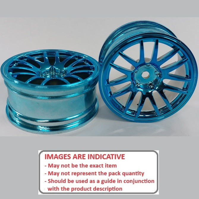 1232827 | RM-XR-052-BU-12 (Per Card) --- RC Car Rims Hobby - Rim Colour Blue 12 Spoke Tenth Scale - Aluminium Rim
