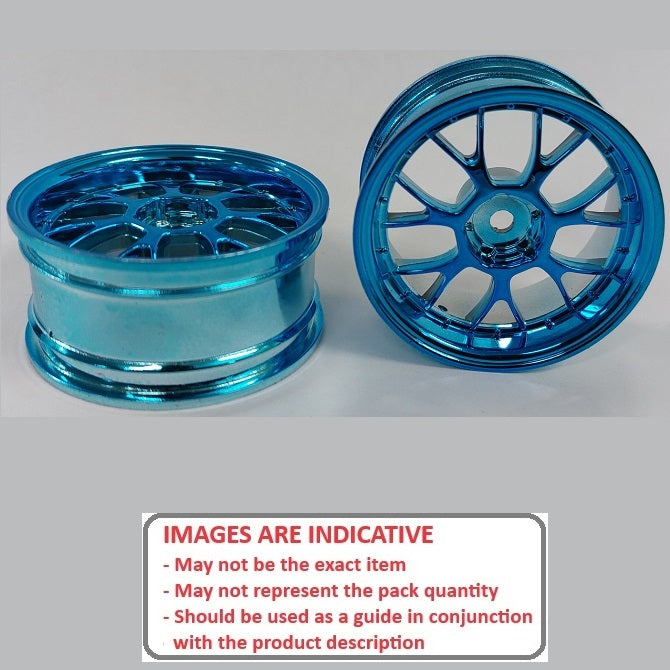 1232612 | RM-XR-052-BU-7K (Per Card) --- RC Car Rims Hobby - Rim Colour Blue 7 Fork Spoke Tenth Scale - Plastic Rim