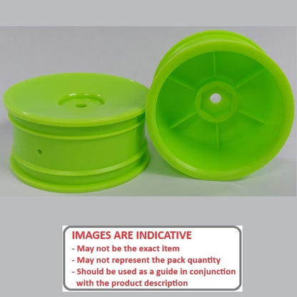 1230051 | RM-XR-052-LGSOL (Per Card) --- RC Car Rims Hobby - Rim Colour Lime Green Solid Tenth Scale - Plastic Rim