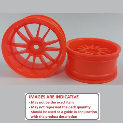 1232829 | RM-XR-052-O-12 (Per Card) --- RC Car Rims Hobby - Rim Colour Fluro Orange 12 Spoke Tenth Scale - Aluminium Rim