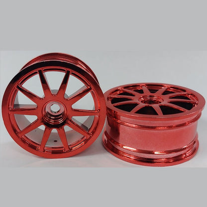 1232742 | RM-XR-052-R-10 (Per Card) --- RC Car Rims Hobby - Rim Colour Red 10 Spoke Tenth Scale - Aluminium Rim