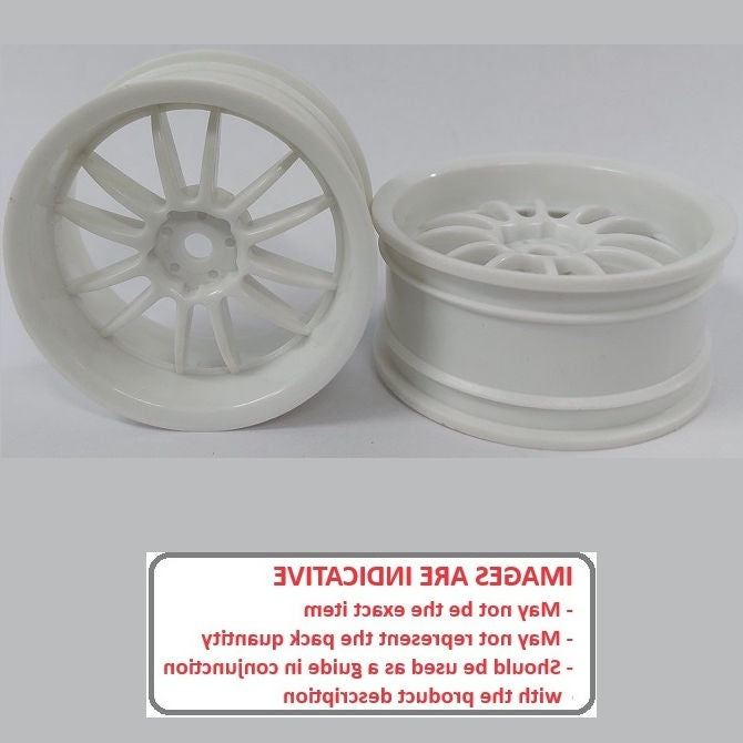 1232836 | RM-XR-052-W-12 (Per Card) --- RC Car Rims Hobby - Rim Colour White 12 Spoke Tenth Scale - Aluminium Rim