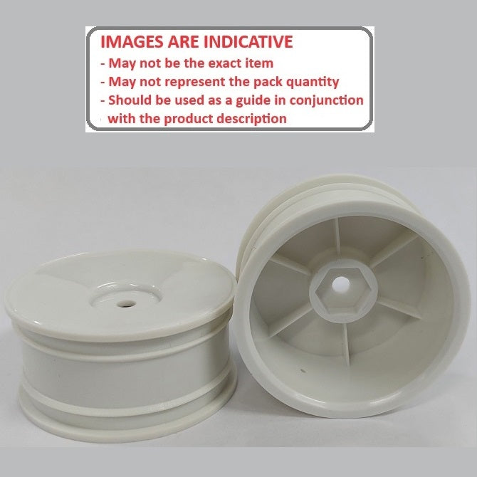 1230771 | RM-XR-052-W-SOL (Per Card) --- RC Car Rims Hobby - Rim Colour White Solid Tenth Scale - Plastic Rim