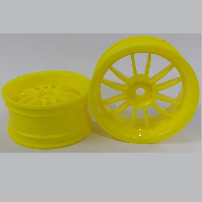 1232837 | RM-XR-052-Y-12 (Per Card) --- RC Car Rims Hobby - Rim Colour Yellow 12 Spoke Tenth Scale - Aluminium Rim