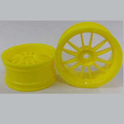 1232837 | RM-XR-052-Y-12 (Per Card) --- RC Car Rims Hobby - Rim Colour Yellow 12 Spoke Tenth Scale - Aluminium Rim