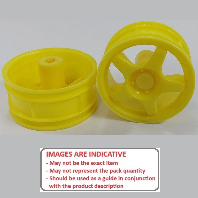 1232439 | RM-XR-052-Y-5 (Per Card) --- RC Car Rims Hobby - Rim Colour Yellow 5 Solid Spoke Tenth Scale - Plastic Rim
