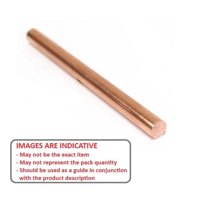 1036797 | 0R-0016-0300-COP (Per Card) --- Round Rod - 1.59x300 mm - Gd. 385 - Copper