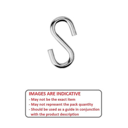 1055305 | SH-24RS (PK-5) --- S Shape Steel Hooks - 4.724x44.45x12.7 mm