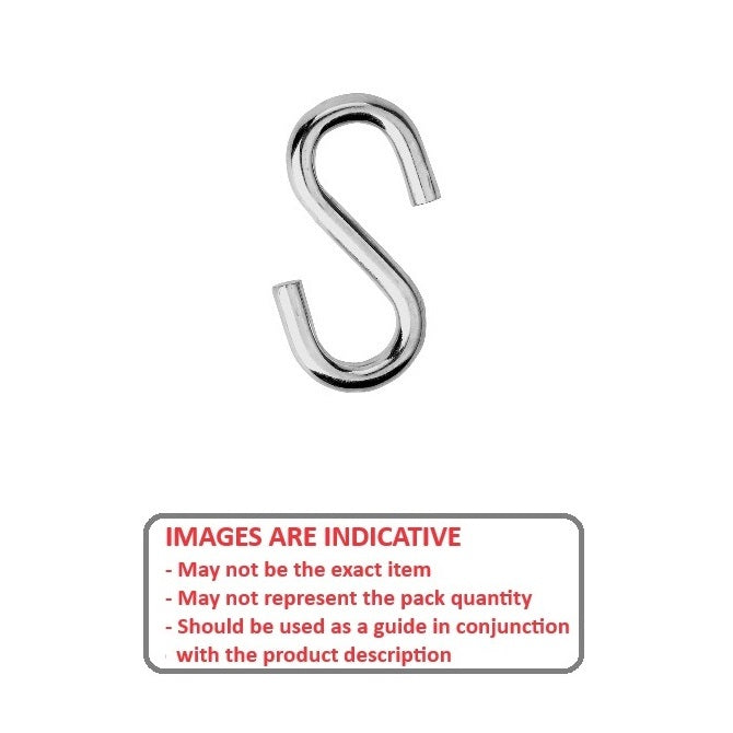 1041645 | SH-21RS (PK-5) --- S Shape Steel Hooks - 2.667x25.4x7.938 mm