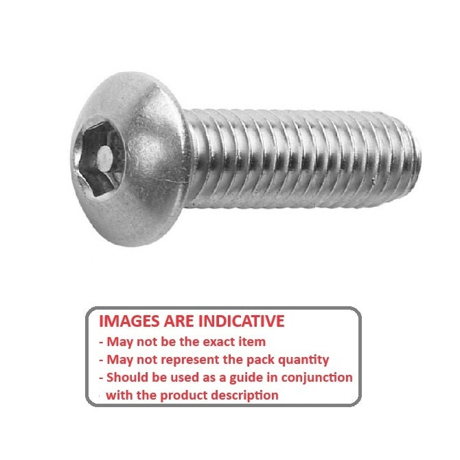 1080660 | SCS0800-016-B-SK-S4 (PK-2) --- Security Screws - M8 - 8x1.25mm - 16 mm - 304 Stainless Button Screw
