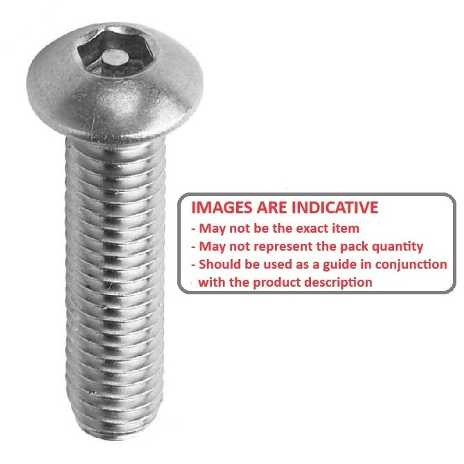 1053061 | SCS0400-030-B-SK-S4 (Each) --- Security Screws - M4 - 4x0.7mm - 30 mm - 304 Stainless Button Screw