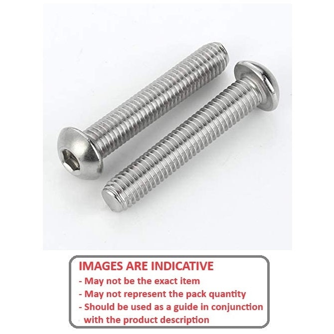 1052757 | SC040M-020-B-SK-S4 (PK-50) --- Button Screws - M4 - 4x0.7mm - 20 mm - 304 Stainless Socket Screw