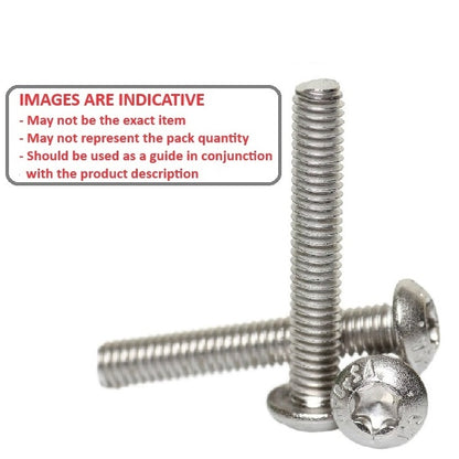 1038427 | SC019F-010-B-TX-S4 (PK-50) --- Button Screws - 1-72 UNF - 1.85mm - 9.5 mm - 304 Stainless Torx Screw
