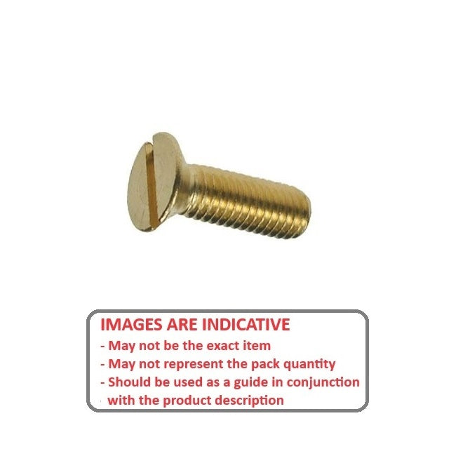 1043516 | SK030M-006-SL-BR (PK-100) --- Countersunk Screws - M3 - 3x0.5mm - 6 mm - Brass Slotted Screw