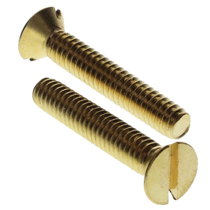 1052585 | SK040M-016-SL-BR (PK-200) --- Countersunk Screws - M4 - 4x0.7mm - 16 mm - Brass Slotted Screw