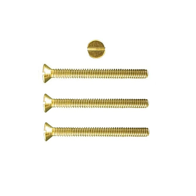 1041221 | SK025M-020-SL-BR (PK-200) --- Countersunk Screws - M2.5 - 2.5x0.45mm - 20 mm - Brass Slotted Screw