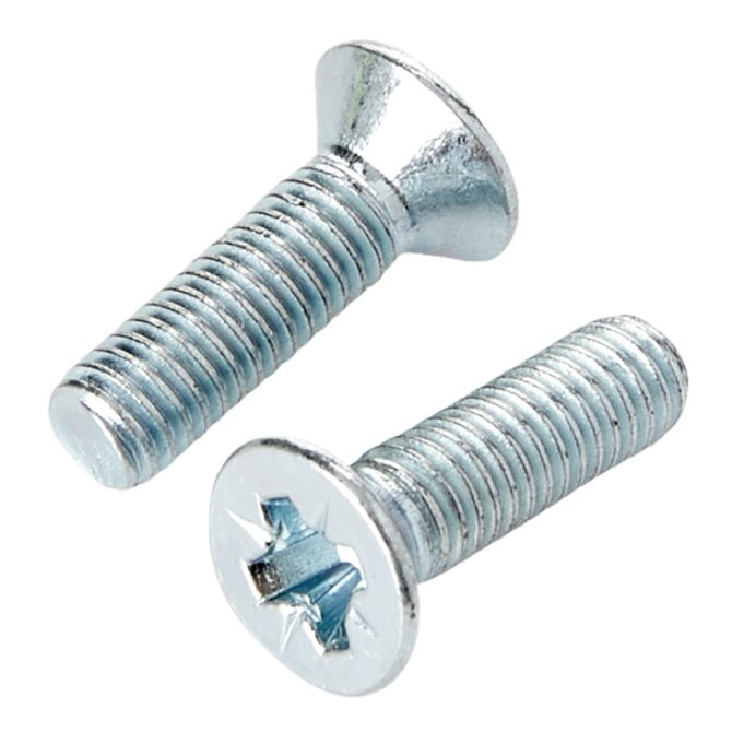 1065817 | SK060M-012-PZ-CZ (PK-100) --- Countersunk Screws - M6 - 6x1mm - 12 mm - Zinc Plated Steel Pozidrive Screw