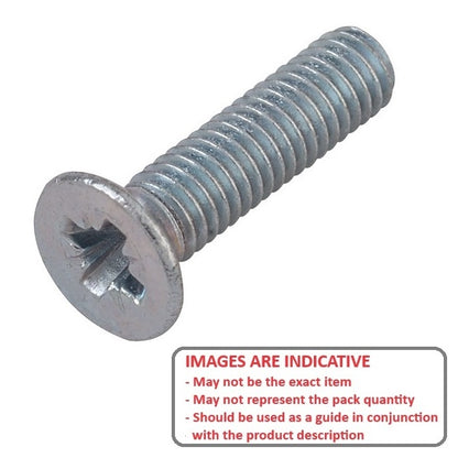 1081674 | SK080M-030-PZ-CZ (PK-100) --- Countersunk Screws - M8 - 8x1.25mm - 30 mm - Zinc Plated Steel Pozidrive Screw