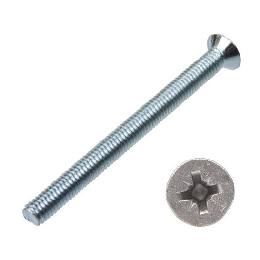 Countersunk Screws - M8 - 8x1.25mm - 50 mm - Zinc Plated Steel Pozidrive