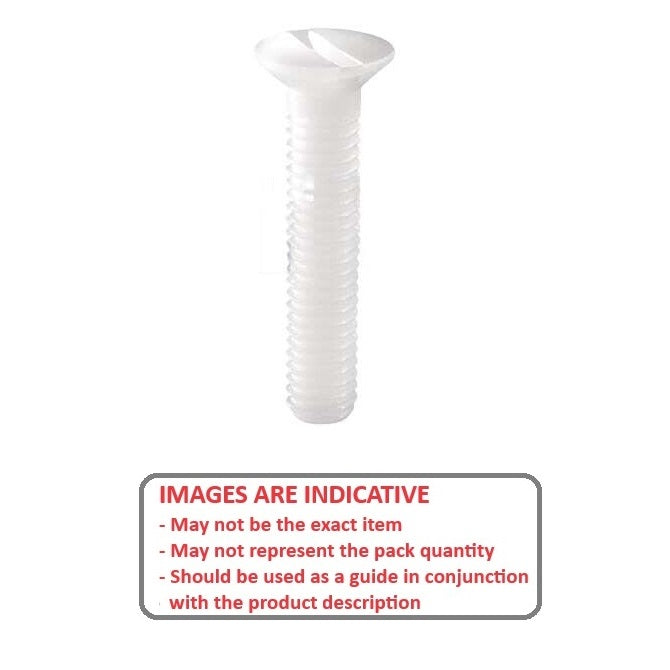 1058716 | SK048F-025-SL-N (PK-10) --- Countersunk Screws - 10-32 UNF - 4.76mm - 25.4 mm - Nylon - Zytel 101 - Slotted Screw