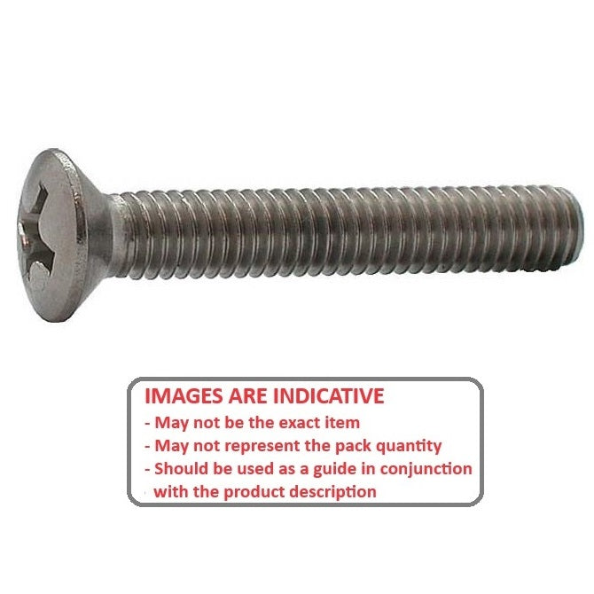 1068030 | SK060M-030-O-PH-S4 (PK-10) --- Countersunk Screws - M6 - 6x1mm - 30 mm - 304 Stainless Oval Top Screw