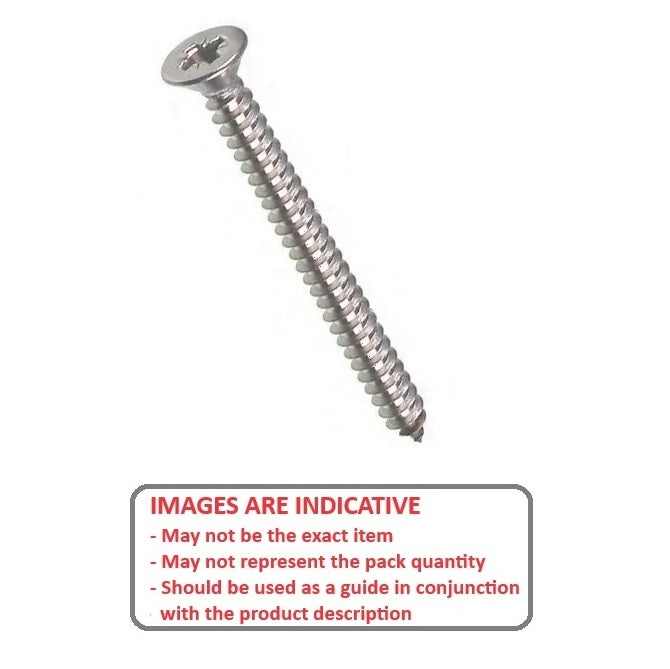 1049835 | SKT0350-051-PH-S6 (PK-100) --- Self Tapping Screws - 3.5x50.8 mm - 6 Countersunk - Stainless Steel 316 Similar to A4, 18-10 Screw