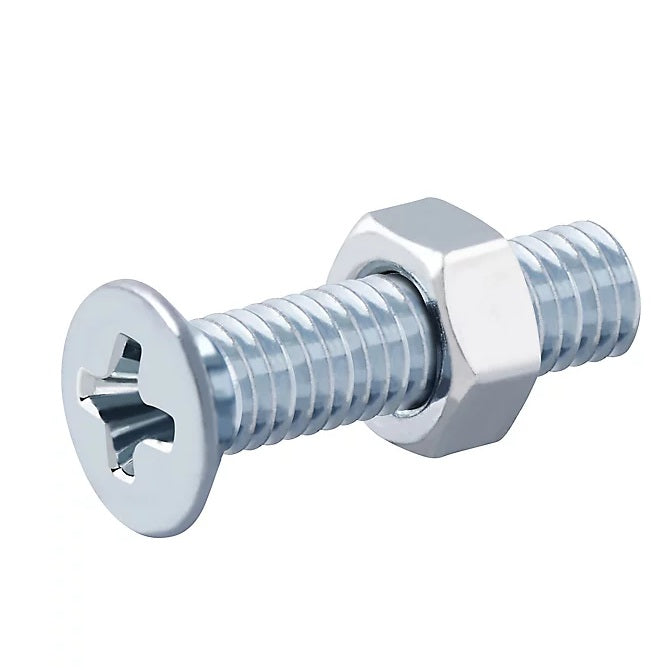 1050289 | SK035C-013-PH-CZ (PK-10) --- Countersunk Screws - 6-32 UNC - 3.5mm - 12.7 mm - Zinc Plated Steel Phillips Screw