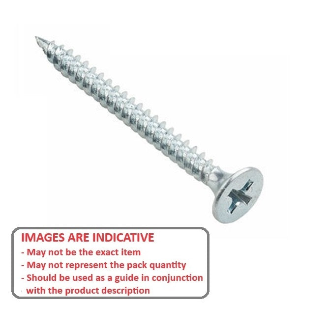 1049260 | SKT0350-038-PH-CZ (PK-100) --- Self Tapping Screws - 3.5x38.1 mm - 6 Countersunk - Zinc Plated Steel Screw