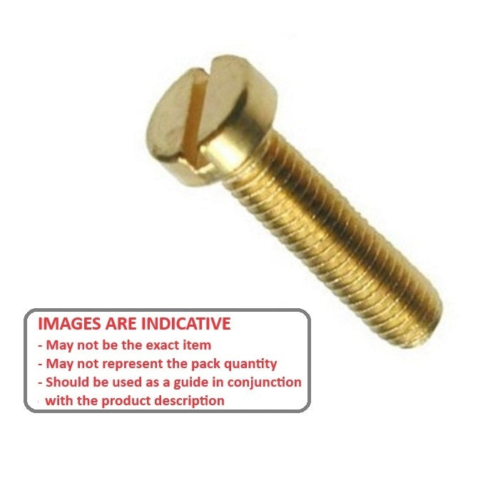 1049560 | SC036B-019-F-SL-BR (PK-200) --- Fillister Head Screws - 4 BA - 3.607mm - 19.1 mm - Brass Slotted Screw