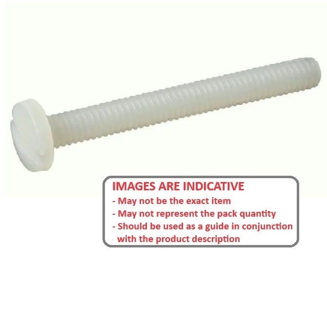 1042148 | SC028C-019-F-SL-N (PK-20) --- Fillister Head Screws - 4-40 UNC - 2.85mm - 19.1 mm - Nylon - Zytel 101 - Slotted Screw