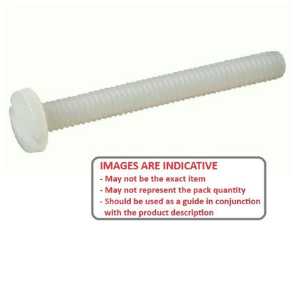 1042148 | SC028C-019-F-SL-N (PK-20) --- Fillister Head Screws - 4-40 UNC - 2.85mm - 19.1 mm - Nylon - Zytel 101 - Slotted Screw