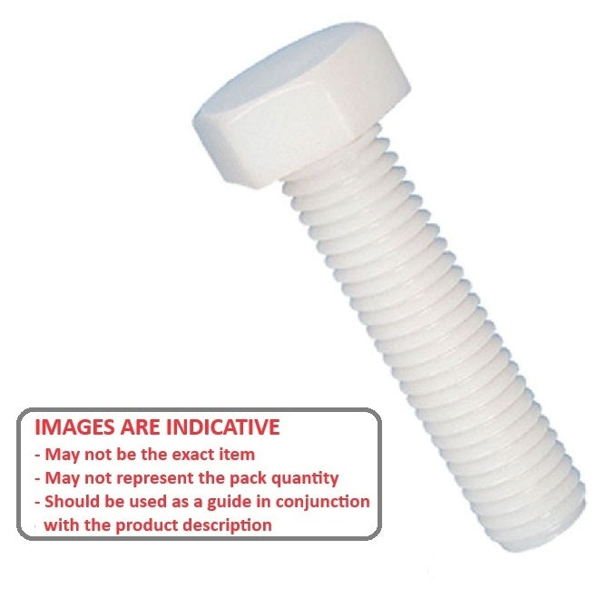 1050056 | SC035C-006-H-SL-N (PK-10) --- Hex Head Screws - 6-32 UNC - 3.5mm - 6.4 mm - Nylon - Zytel 101 - Slotted Screw